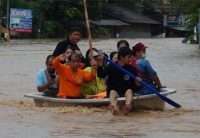 Iso osa keskistä Thaimaata tulvien alla